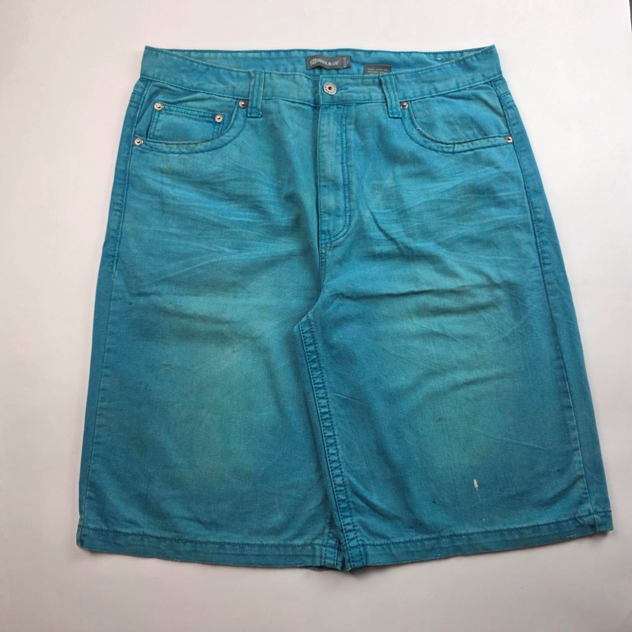 888 2000s Y2K Royal Blue Blue Baggy Skater Hiphop Jorts Denim Shorts W40 image 4