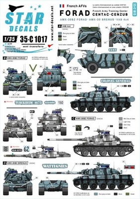 Star Decal (35C1017) 1:35 Forad Training Centre, AMX-30B2, AMX-30B2 and VAB
