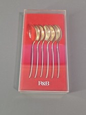 R&B Sahnelöffel Robbe & Berking 6 Löffel 90er Silberauflage