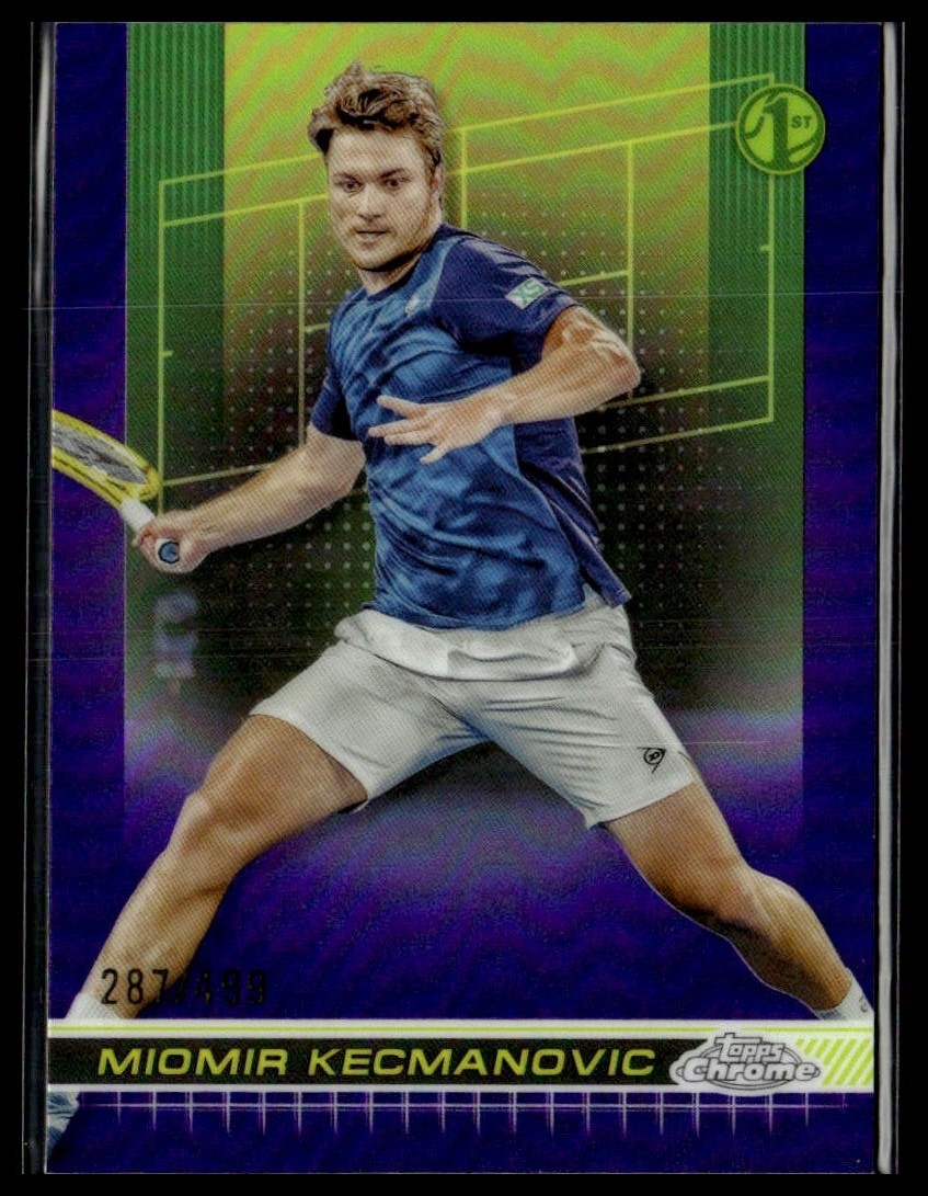 2024 Topps Chrome Tennis 114 Miomir Kecmanovic 1st Purple Refractor 287/499