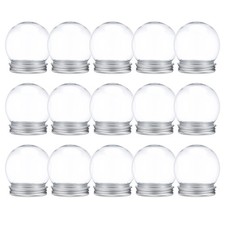 15 Pcs Snow Globe Kit Clear Plastic Globes For Crafting Water Globes 150 Ml