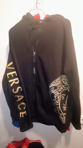 Versace Medusa Dbl Sided Zip Up Hoodie Made in Italy sz 3XL