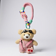 Pink Kawaii Teddy Bear Keychain Friendship Gift Backpack Bag Charm Accessory