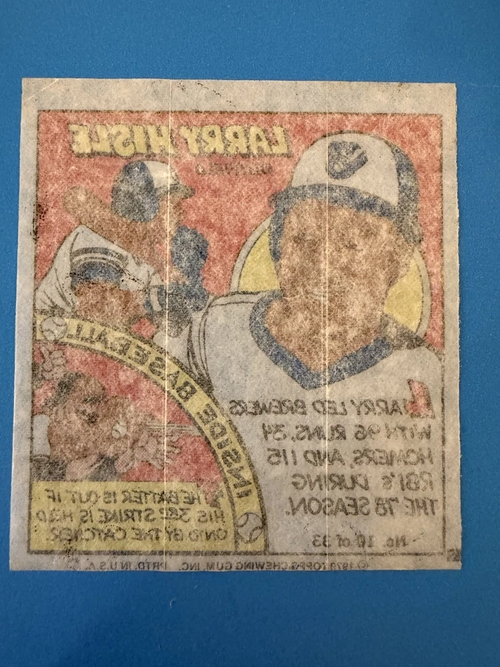 1979 Topps Bazooka Comic Wrapper Player Portrait Larry Hisle - Image 2 of 2