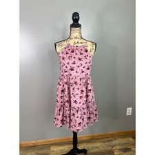 Francesca's Mi Ami pink floral halter style dress xs feminine summer casual cute