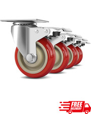 4 Inch Heavy Duty Swivel Caster Wheels with Brake Set of 4 Industrial Locking