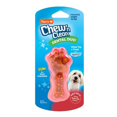 Hartz Chew 'n Clean Dental Duo Bacon Flavored X-small (Pack of 1), Brown 