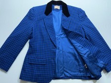 Pendleton Wool Blazer Womens Size 10 Blue Two Button Lined Made USA Equestrian