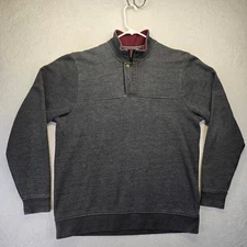 Orvis Quarter Zip Pullover Mens LT Gray Long Sleeve Sweater Outdoors Hiking 