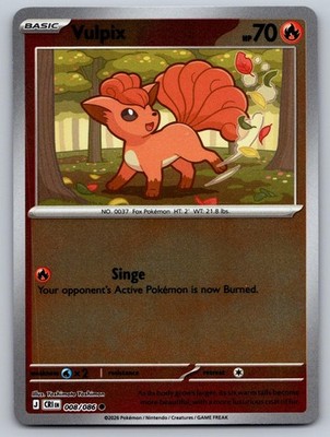 Vulpix 008/086 Common ME04: Chaos Rising Pokemon Reverse Holo Near