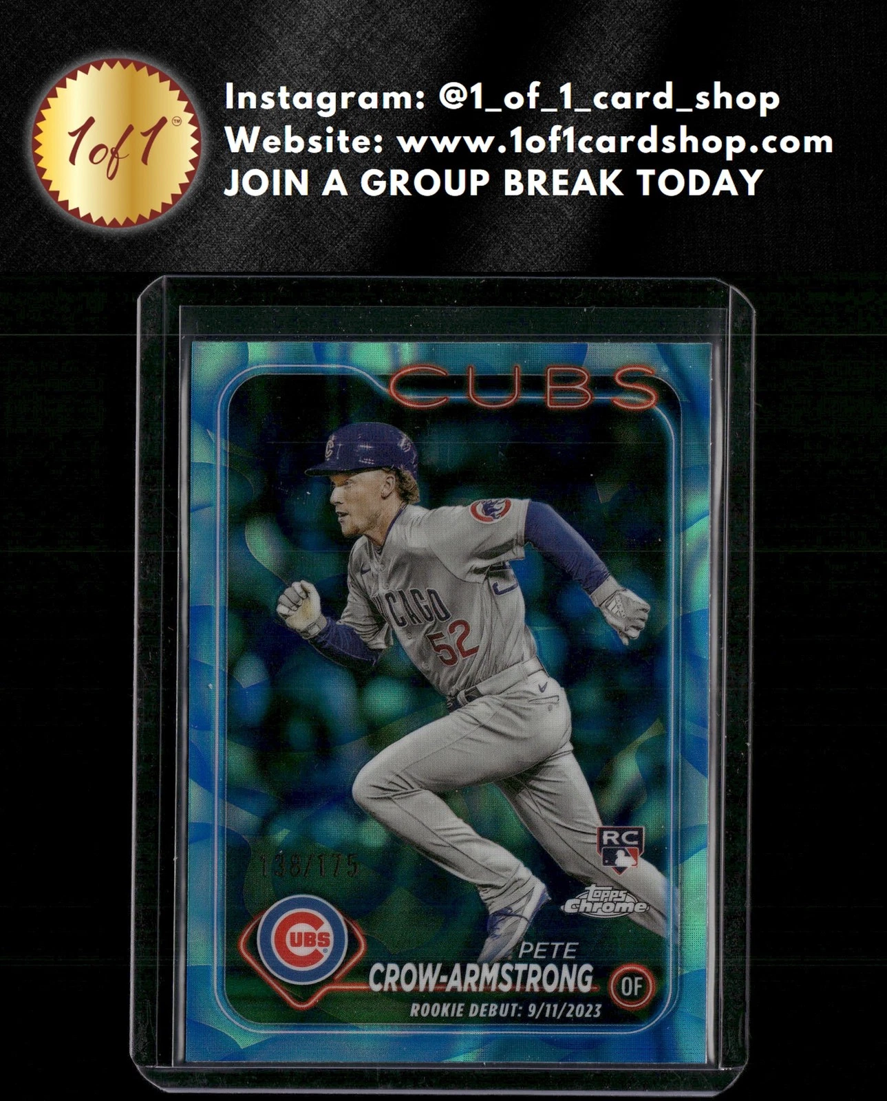 2024 Topps Chrome Update #USC158 Pete Crow-Armstrong Aqua/Blue Lava Lamp /175 BG