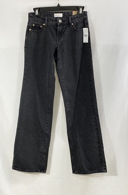 PacSun Women's Black Zoe Low Rise Girlfriend Wide Leg Rigid Jeans Sz 22 NWT