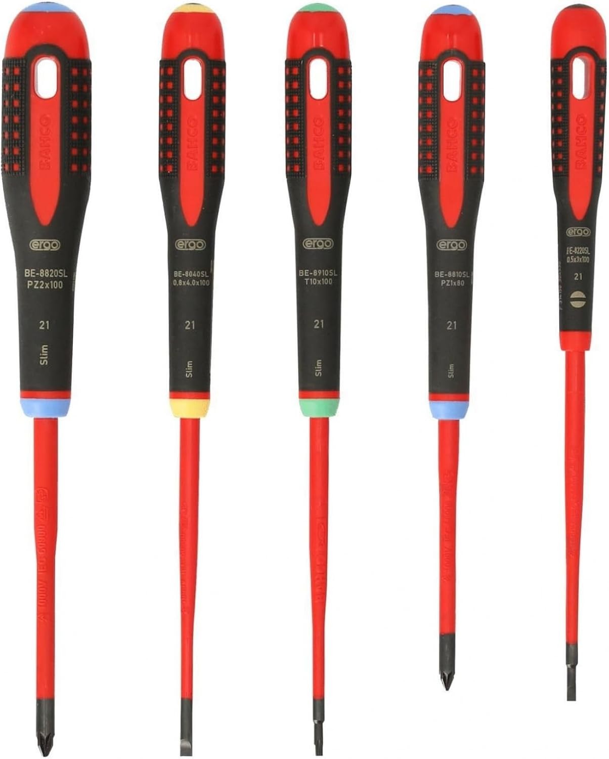 Bahco BE-9872SL Ergo 5 Piece VDE Insulated Slimline Screwdriver Set 1000V IEC - Image 9