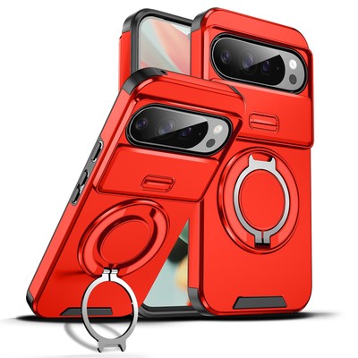 For Google Pixel 10 Pro XL 9A 8 7 Pro Shockproof Ring Stand Case TPU+PC Cover