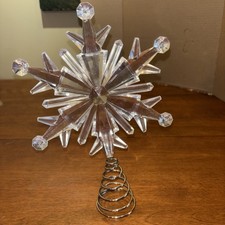 Large Lucite Snowflake Tree Topper 13 X 8.25"