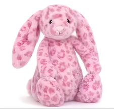 NEW Rare Pink Cheetah Bunny Plush Stuffed Animal New with Tag  Jellycat Style