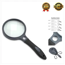 Compact 2X Magnifying Glass with 10X Detail Lens & Easy-Grip Handle - SG-10