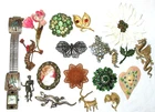 Vintage Estate Costume Jewelry Lot  Brooch Watch Native , Weiss, Austria, REJA?