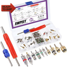 Swpeet 41Pcs R12 / R134A AC Master Valve Core Repair Kit, Including Assortment