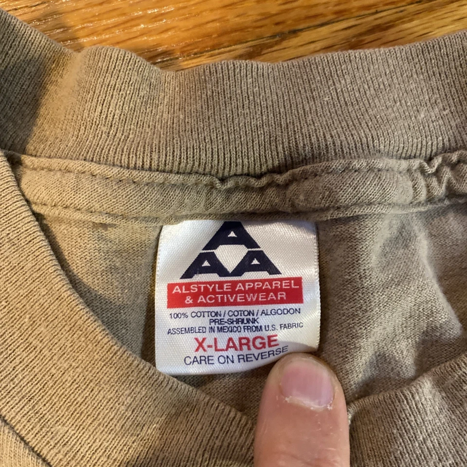 VTG Mushroom Long Sleeve Alice In Wonderland AAA Tag XL Tan Brown Y2K - Image 3 of 4