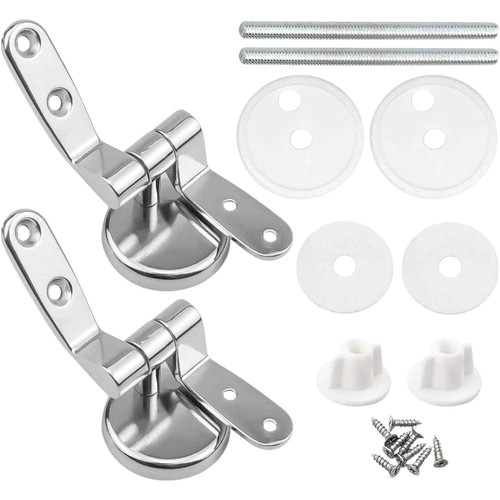 HM Cerniere Universali Copriwater Argento Lega di Zinco e Acciaio Inox Kit Compl