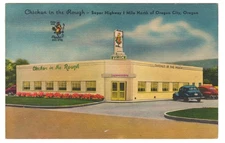 Vintage Chicken in the Rough Oregon City Oregon c1930s Postcard