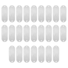 25 x Metal Blank Tags Stamping Blanks Tag Aluminum Silver Tone Pet ID Tag