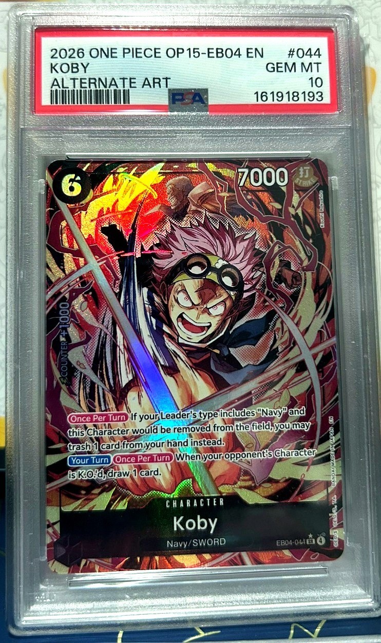 2026 One Piece OP15 EB04 044 Koby Alternate Art PSA 10