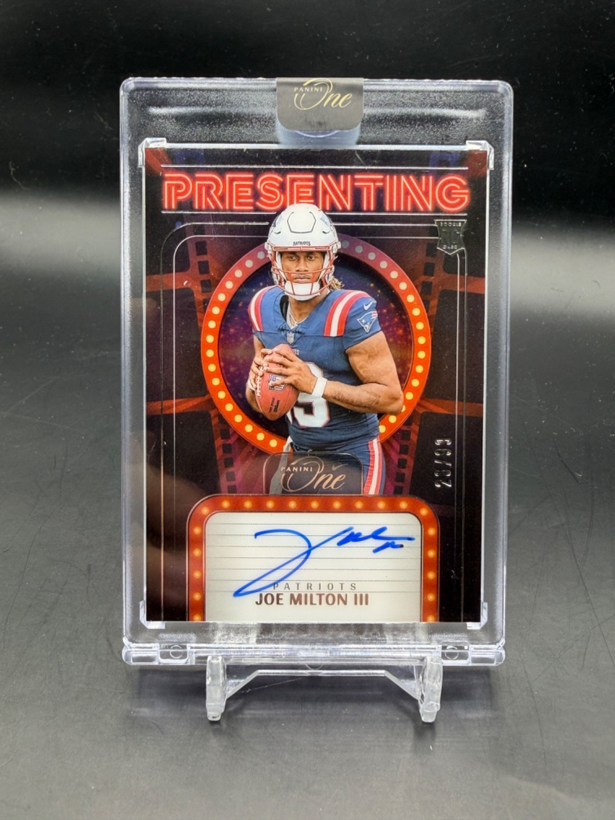 2024 Panini One Joe Milton III /99 Rookie Auto Presenting #158 NB1