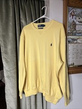Polo Ralph Lauren Sweater Mens XB Big Soft Yellow Crewneck Pullover Pony Logo
