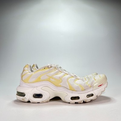 Nike Air Max Plus White Yellow Athletic Sneaker Shoes CW7044-100 Youth Size 6.5Y