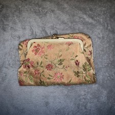 Vintage Floral Brocade Foldover Clutch w/coin purse
