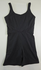 Calia Inspire Womens Pure Black 5" Short Athletic Bodysuit Size M Built In Bra