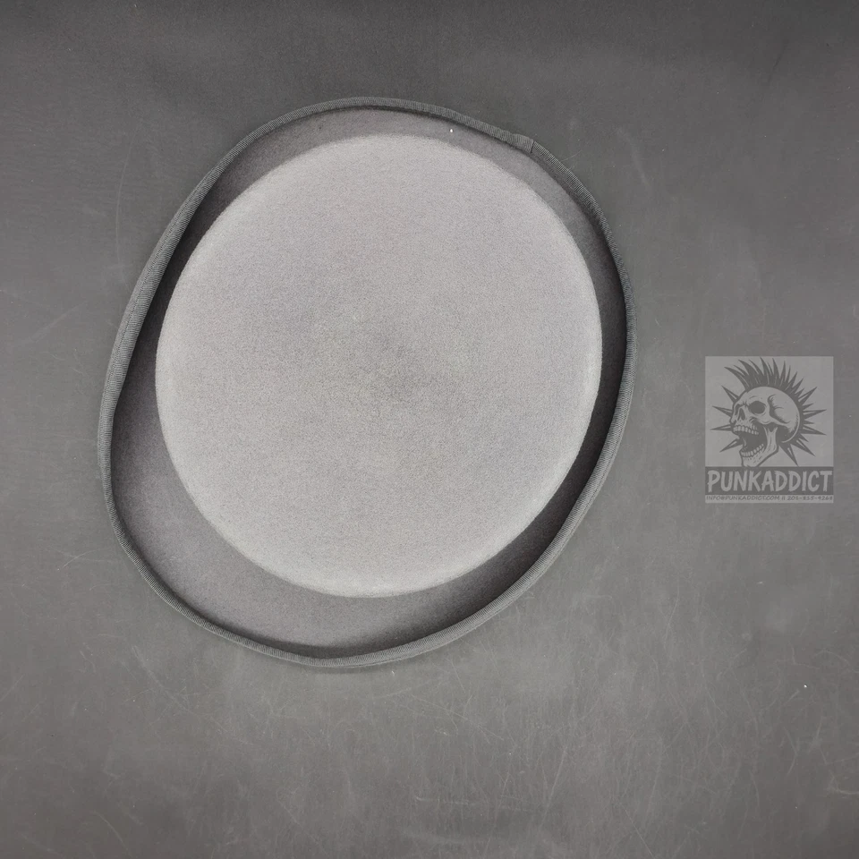 Cappello grigio 100% feltro lana top cappello vittoriano taglio cappellaio matto cosplay steampunk - Immagine 4 di 4