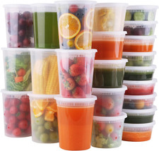 Deli Containers with Lids 48 Sets- Disposable Soup Containers 8Oz, 16Oz, 32Oz -