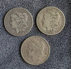 Lot of 3 circulated Morgan Dollars - 1897o, 1891o, 1891o