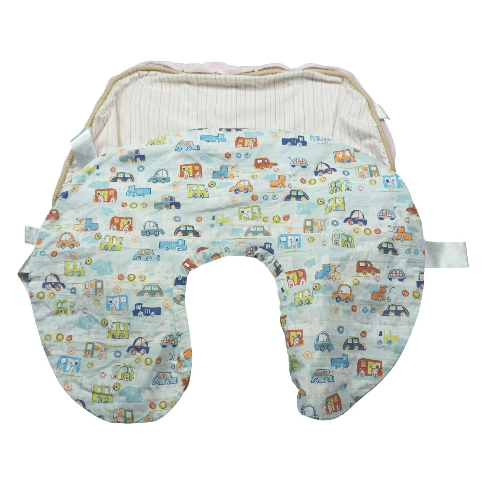 Boppy Nursing Pillow Slipcover Bundle of 2 Cars Trucks Blue Pink Plush Striped
Opens in a new window