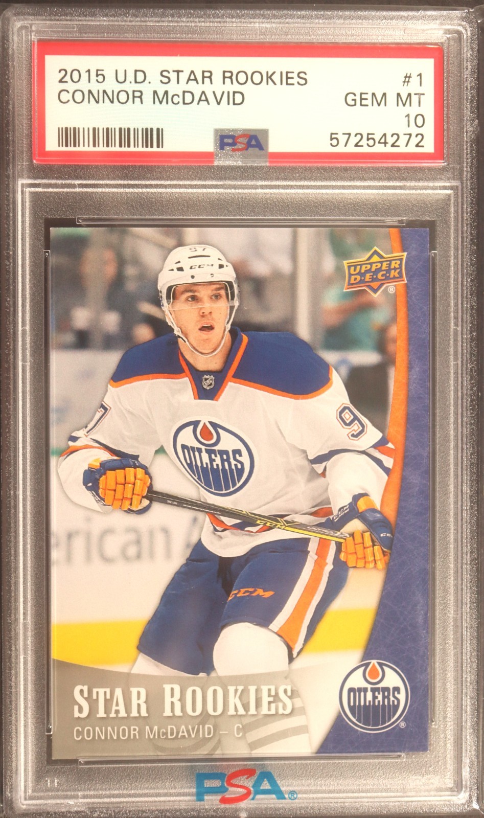 2015 UPPER DECK STAR ROOKIES #1 CONNOR MCDAVID RC ROOKIE PSA 10 GEM MINT Oilers view 1