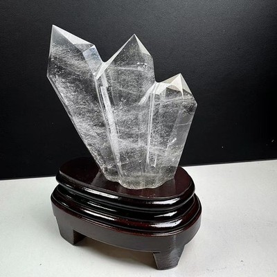 550g Natural clear crystal quartz obelisk Mineral Reiki energy gift+Base
