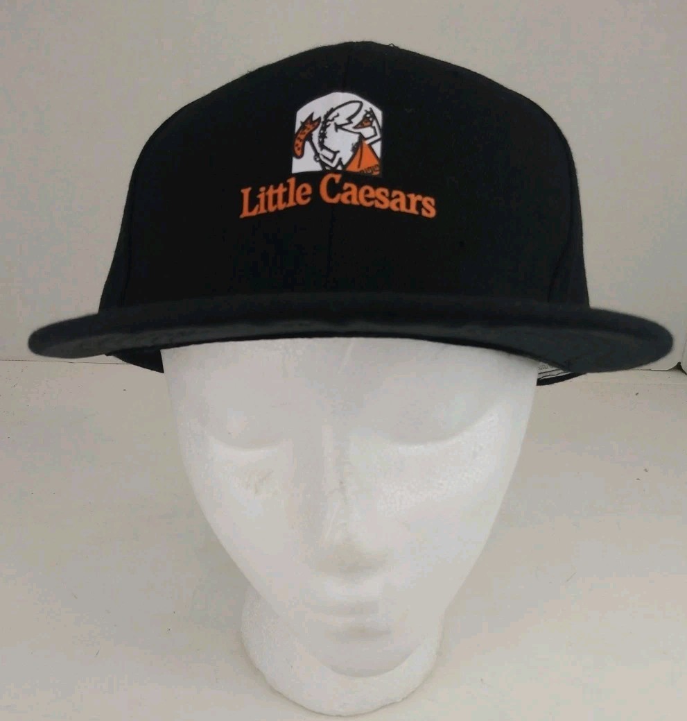 Little Caesars Pizza Black Adjustable Strap Back Employee Uniform Hat Cap