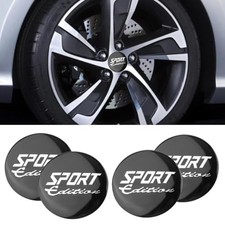 4PCS American Flag Wheel Hub Center Caps Stickers, 56mm 2.23in SPORT Black