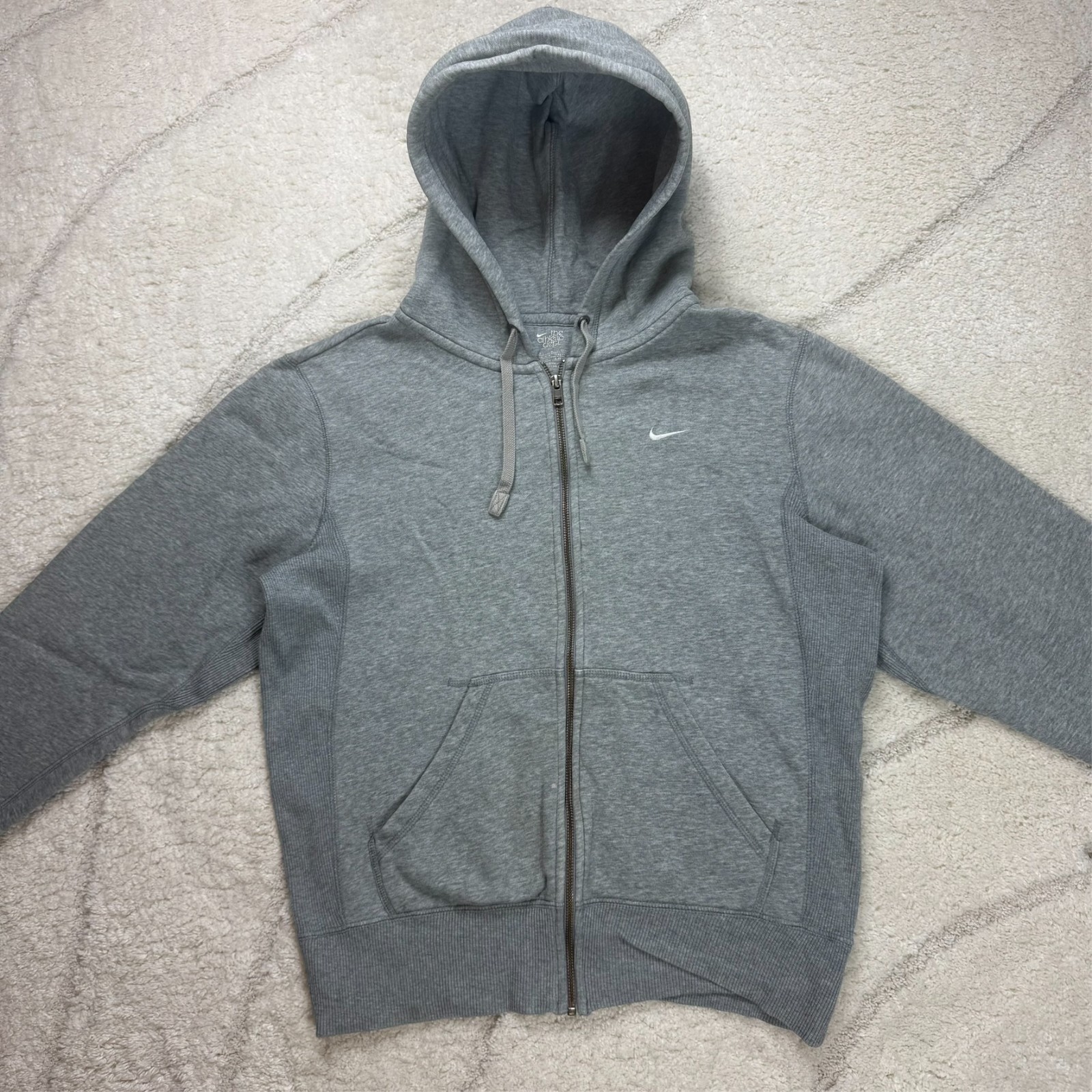 Vintage Nike Athletic Dept Swoosh Grey Oversized Size Small Full Zip Hoodie image 3
