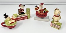 Lot 4 Blossom Bucket Christmas Figurines Sant...