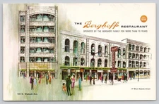 Vintage Berghoff Restaurant Chicago Postcard 123 N. Wabash Ave Art