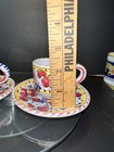 Fima Deruta Italian Pottery Rooster Demitasse/Espresso Cup & Saucer 4pc Set — photo 5