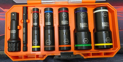 Klein Tools 65619 KNECTFlip-10 Metric Flip Impact Socket Set 8-Piece