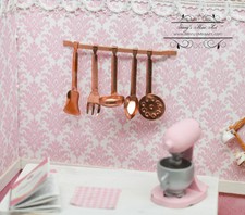 1:12 Dollhouse Miniature Copper Utensils Set/ Miniature Cookware AZ IM65055