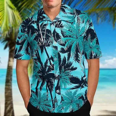 Green Coconut Tree Tropical Hawaiian Shirt Aloha Beach Summer Vacation