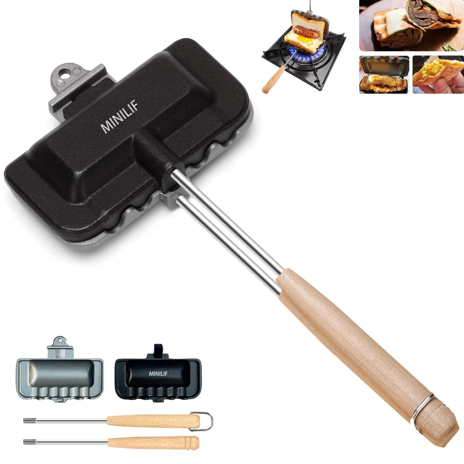 Portable Hot Sandwich Maker - Ideal for Home & Outdoor Use, Sandwich & Hobo P...
