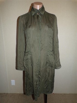 DVF Diane Von Furstenberg 100% Silk Blaine Green Sheer Light Jacket Coat 0